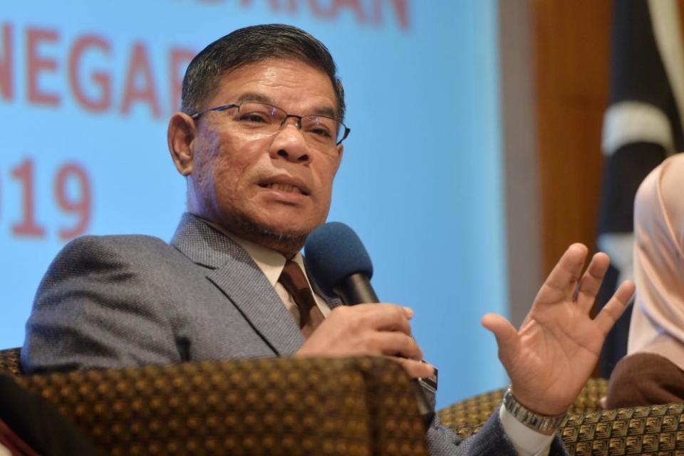 Minister of Domestic Trade and Consumer Affairs Datuk Seri Saifuddin Nasution Ismail speaks during the press conference in conjunction with National Cost of Living Action Council meeting in Putrajaya June 25, 2019. ― Picture by Shafwan Zaidon