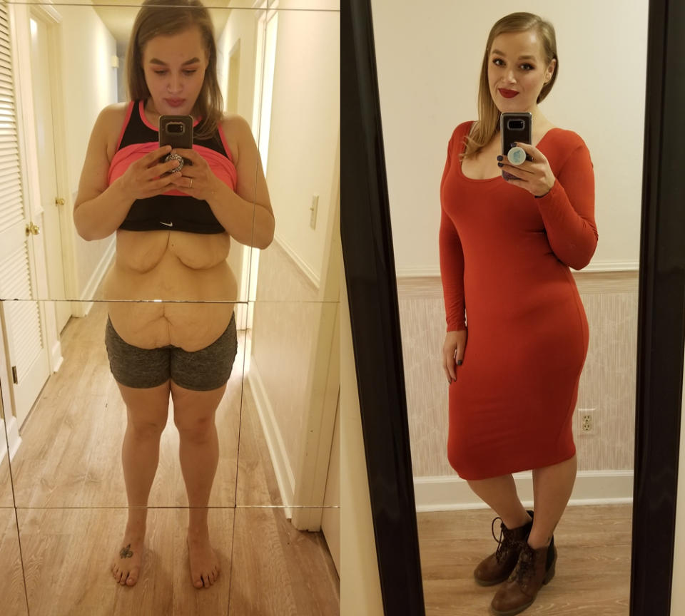 Hannah Legg during and after her weight loss journey. (Photo courtesy of Hannah Legg)