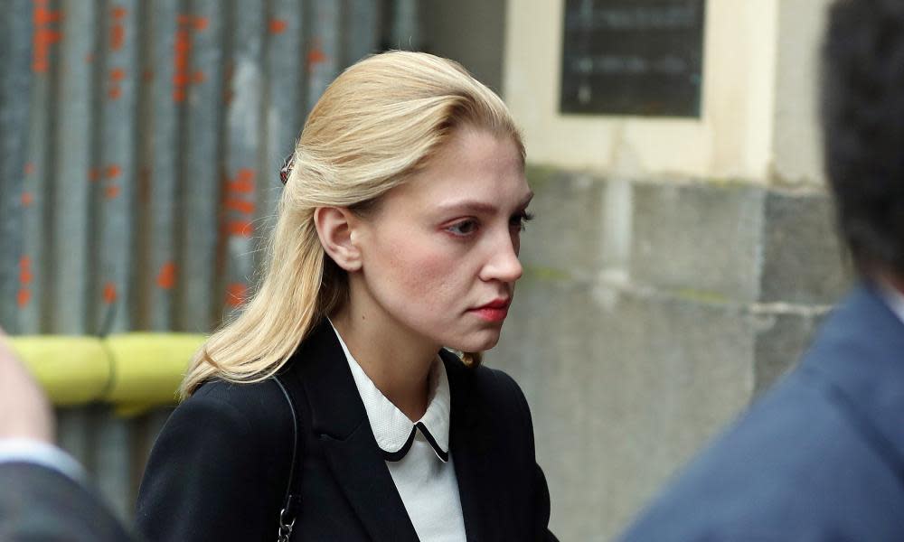 Lavinia Woodward arriving at Oxford crown court