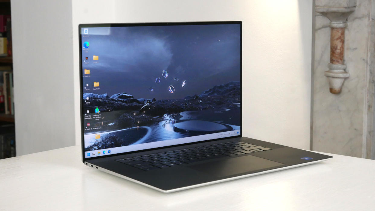  A Dell XPS 17 (2022) on a table. 