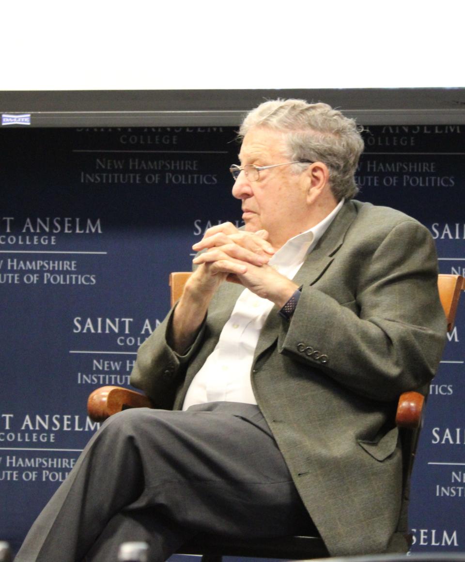 John Sununu, a Republican and former governor of New Hampshire, weighs in on the upcoming New Hampshire primary Wednesday, Jan. 17, 2024 at Saint Anselm College.