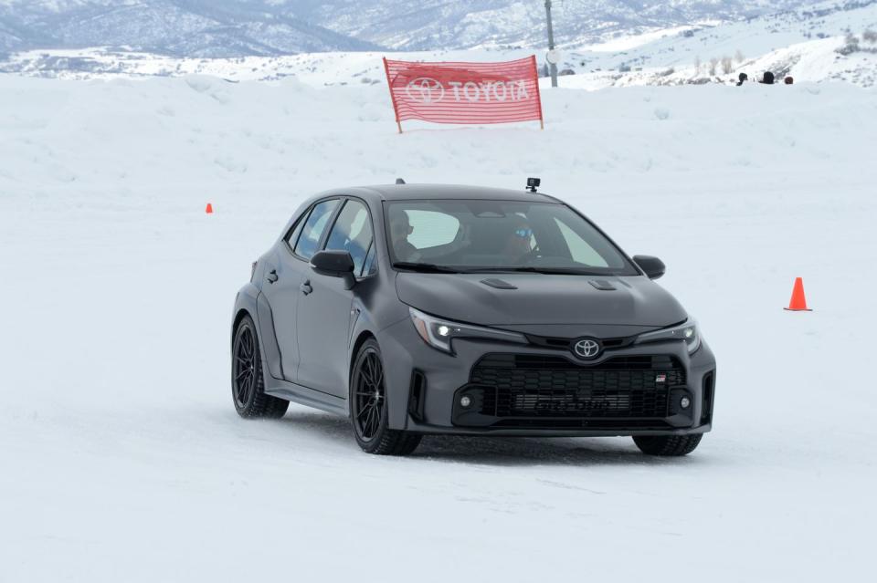 toyota gr corolla at bridgestone winter driving school ice track