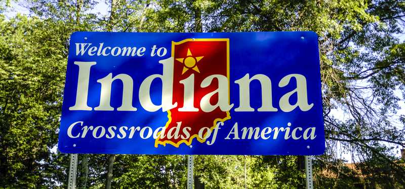 Welcome to Indiana sign.