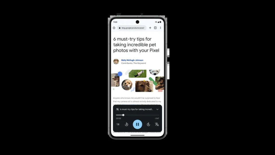 The Pixel 8 series has a feature in which articles can be read out loud.