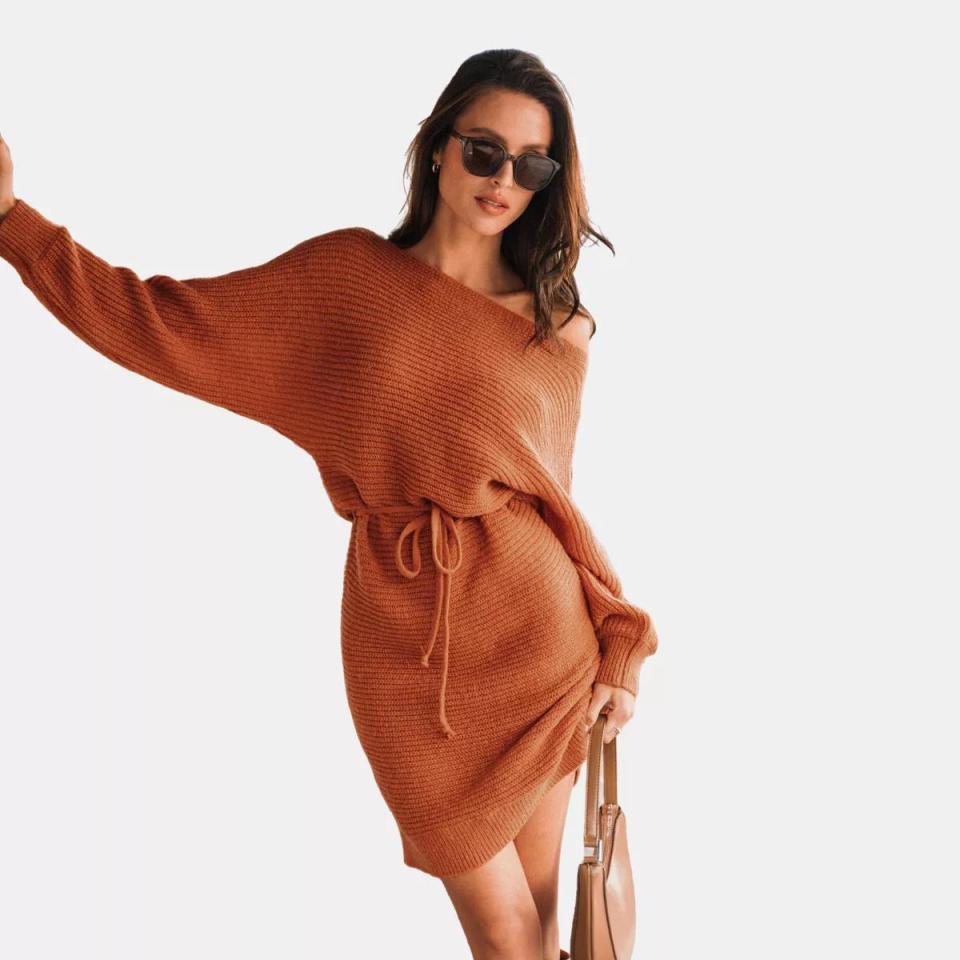 <p><a href="https://go.redirectingat.com?id=74968X1596630&url=https%3A%2F%2Fwww.target.com%2Fp%2Fwomen-s-one-shoulder-drawstring-mini-sweater-dress-cupshe%2F-%2FA-89851750&sref=https%3A%2F%2Fwww.cosmopolitan.com%2Fstyle-beauty%2Ffashion%2Fg45629756%2Ftarget-maternity-clothes%2F" rel="nofollow noopener" target="_blank" data-ylk="slk:Shop Now;elm:context_link;itc:0;sec:content-canvas" class="link ">Shop Now</a></p><p>Drawstring Sweater Dress</p><p>target.com</p><p>$37.99</p><span class="copyright">Cupshe</span>