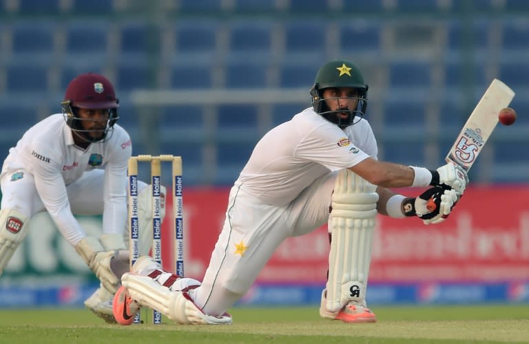 Pakistan captain Misbah-ul-Haq scored 90 not out on the first day of the second Test against the West Indies in Abu Dhabi on October 21, 2016