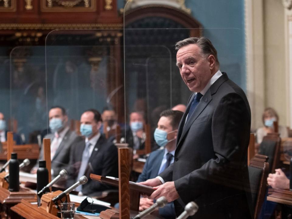 Quebec Premier François Legault gave his inaugural speech to mark the start of the second session of the 42nd legislature of the National Assembly. (Jacques Boissinot/The Canadian Press - image credit)