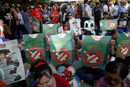 People protest against Thailand's Prime Minister Prayuth Chan-ocha in Bangkok, Thailand May 5, 2018. REUTERS/Soe Zeya Tun