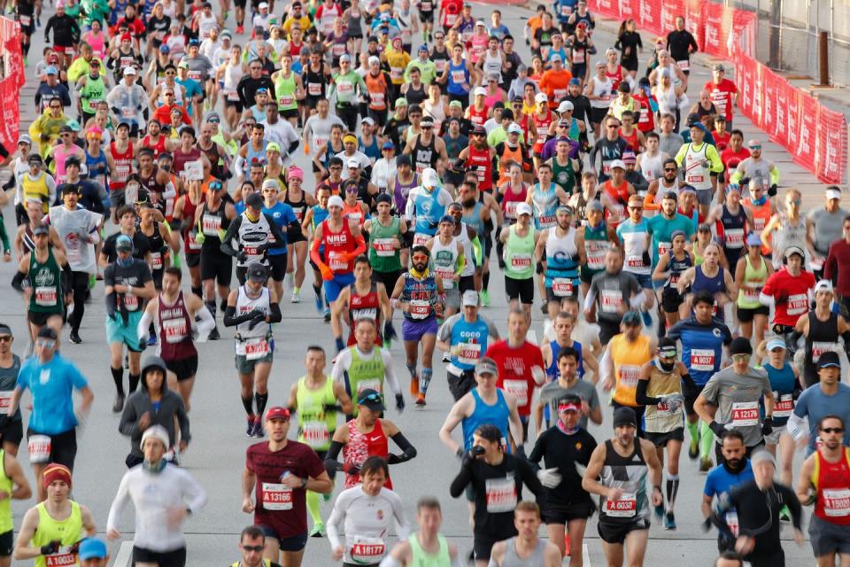 <p>When races offer energy gels or other food and drink, there's usually a strict <a href="https://issuu.com/albatrostravel/docs/runners_guide_2019_issuu_edition" rel="nofollow noopener" target="_blank" data-ylk="slk:no littering policy;elm:context_link;itc:0;sec:content-canvas" class="link ">no littering policy</a>.</p>