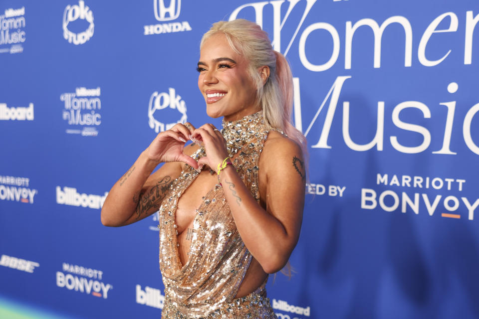 Karol G at Billboard Women In Music 2024 held at YouTube Theater on March 6, 2024 in Inglewood, California.