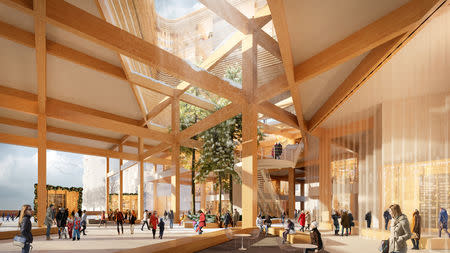 A building interior, part of a proposed redevelopment of Toronto's downtown waterfront is seen in an undated artist rendering provided by Alphabet Inc's Sidewalk Labs unit February 15, 2019. Sidewalk Labs/Handout via REUTERS