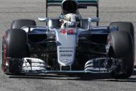 Formula One F1 - U.S. Grand Prix - Circuit of the Americas, Austin, Texas, U.S., 22/10/16. Mercedes' Lewis Hamilton of Britain in action during the qualifying session, en route to winning the pole position for Sunday's race. REUTERS/Adrees Latif