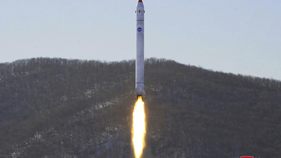 FILE - This photo provided by the North Korean government shows what it says is a test of a rocket with the test satellite at the Sohae Satellite Launching Ground in North Korea on Dec. 18, 2022. The content of this image is as provided and cannot be independently verified. (Korean Central News Agency/Korea News Service via AP, File)