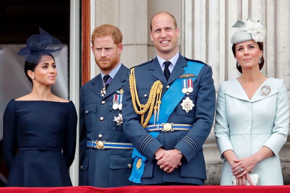 <p>Max Mumby/Indigo/Getty</p> From left: Meghan Markle, Prince Harry, Prince William and Kate Middleton in 2018