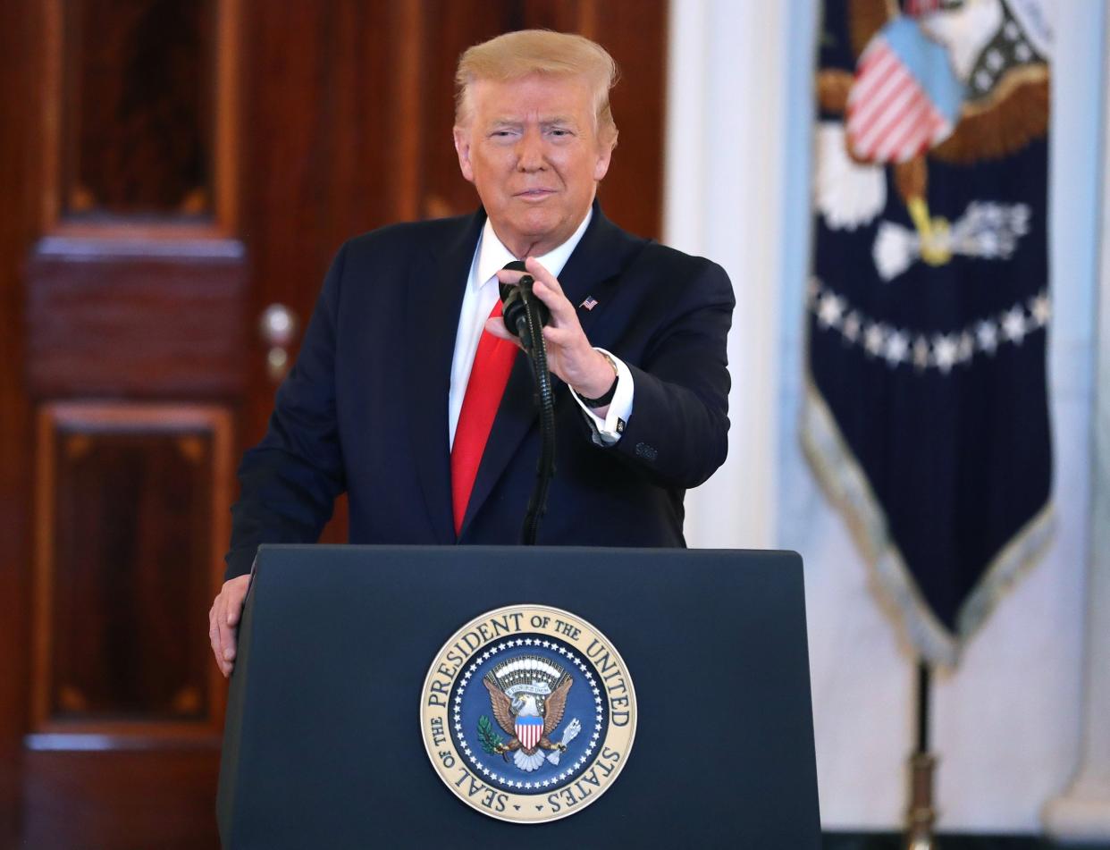 Donald Trump speaks during a Spirit of America Showcase at the White House: Getty Images