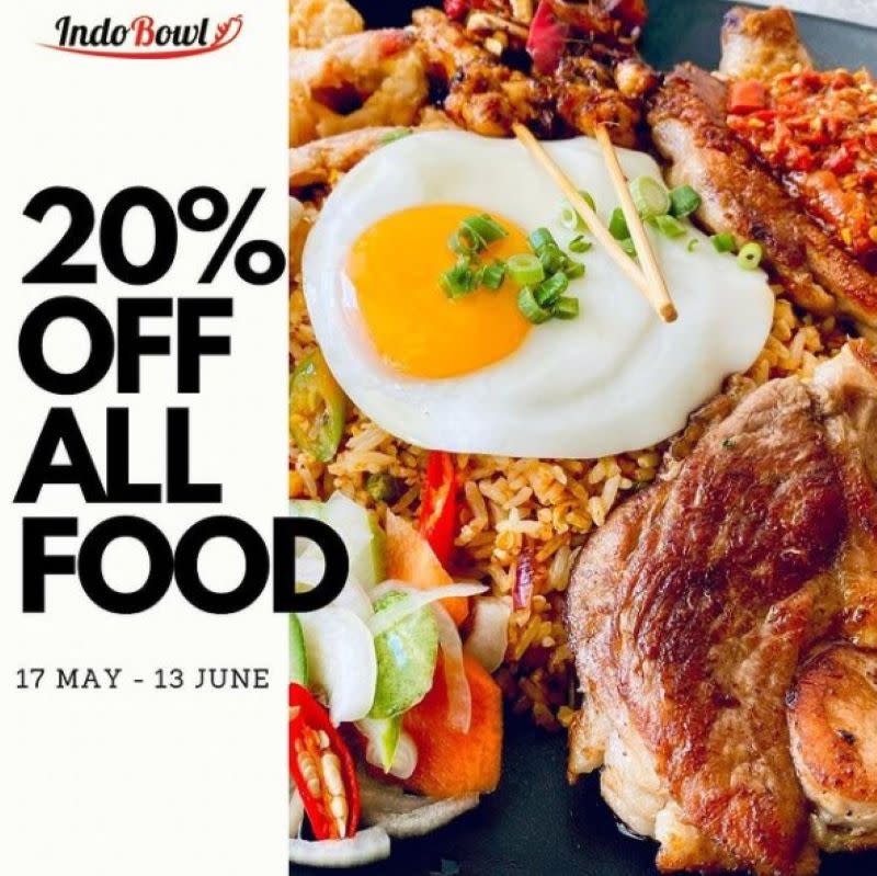 Indobowl 20% discount banner