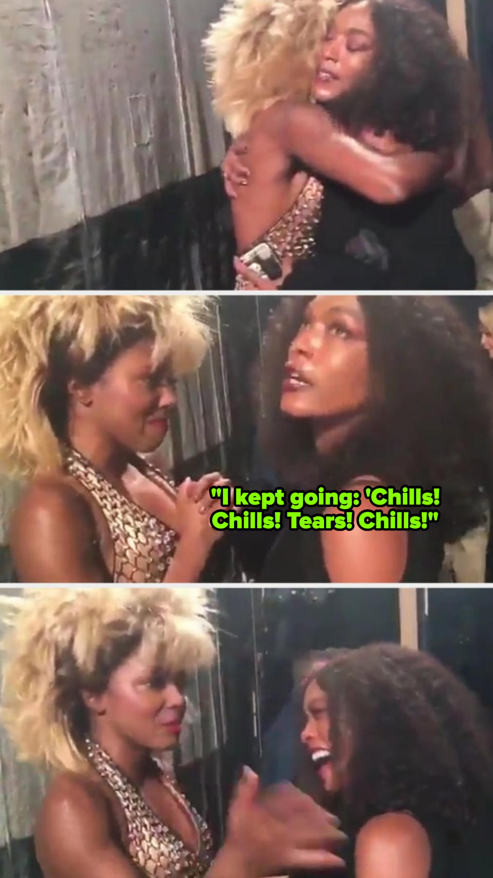 Bassett and Warren backstage at "Tina: The Tina Turner Musical"