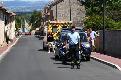 The ambulance in which Chris Froome was treated after his crash