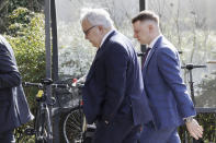 Russia's Deputy Foreign Minister Sergei Vershinin, 2nd right, arrives for a meeting with the U.N. officials for talks on Black Sea Grain Initiative, at the European headquarters of the United Nations in Geneva, Switzerland, Monday, March 13, 2023. The United Nations and Russia began talks Monday on renewing deal of the Ukrainian grain exports. (Salvatore Di Nolfi/Keystone via AP)