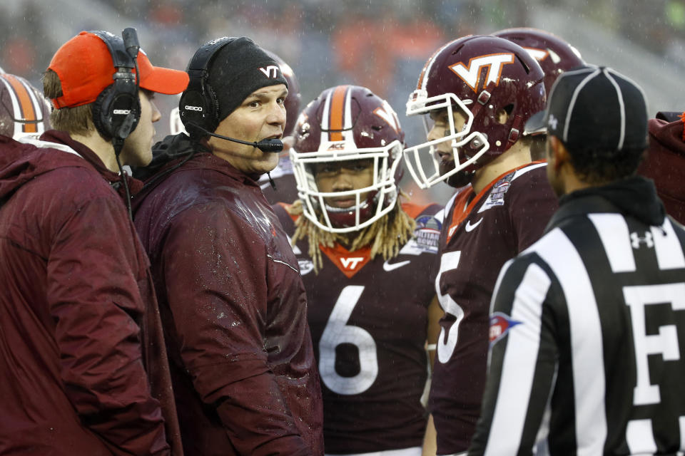 Justin Fuente and the Virginia Tech Hokies appear to have it easy schedule-wise this college football season. (AP) 