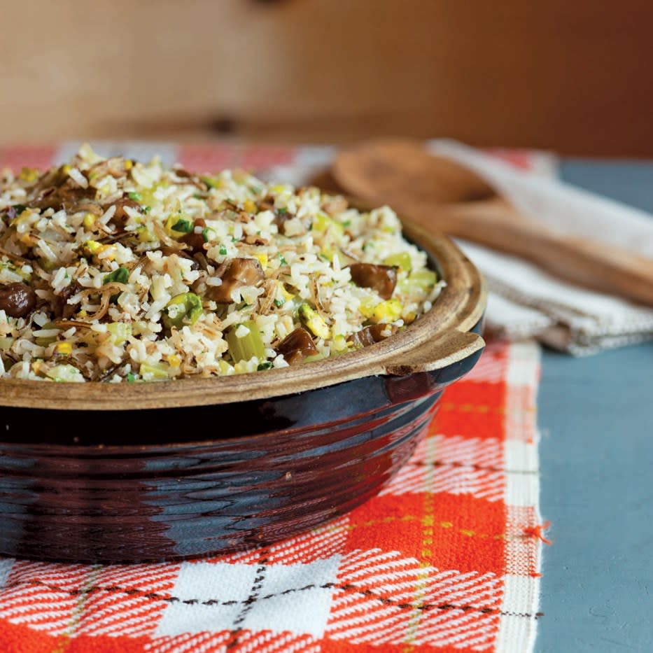 Chestnut, Wild Rice, and Pistachio Dressing