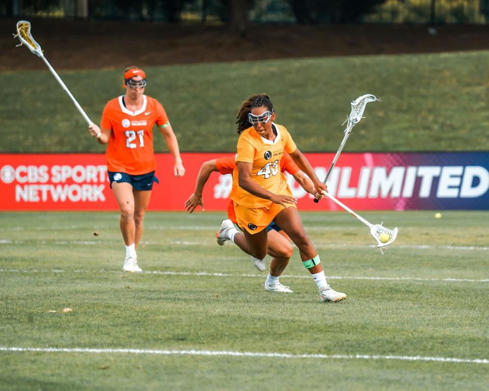 Kayla Wood competes during Athletes Unlimited's inaugural lacrosse season.