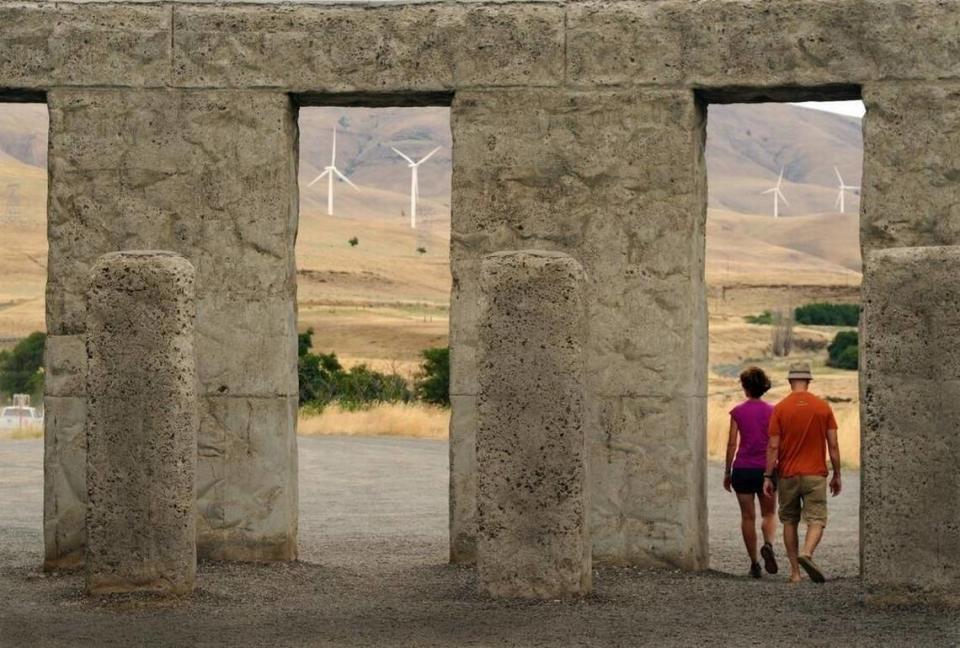 A full size replica of Stonehenge — as it would appear if newly created — is located near the Maryhill Art Museum overlooking the Columbia River. It was built by the museum’s founder, Sam Hill.