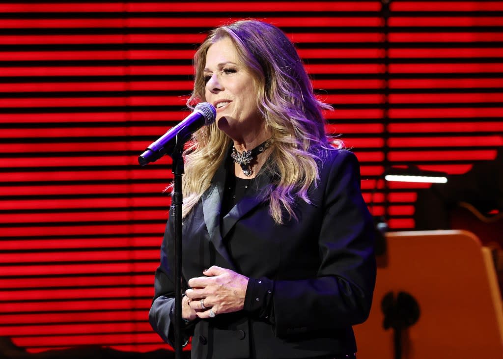 NEW YORK, NEW YORK - NOVEMBER 06: Rita Wilson performs onstage during the 17th Annual Stand Up For Heroes Benefit presented by Bob Woodruff Foundation and NY Comedy Festival at David Geffen Hall on November 06, 2023 in New York City. (Photo by Jamie McCarthy/Getty Images for Bob Woodruff Foundation)