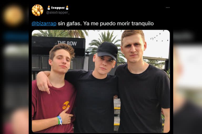 Bizarrap junto a Wos y Louta  (Captura Twitter)