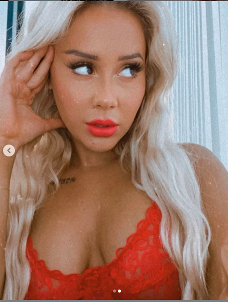 Cathy evans poses in red bra on instagram earns $1900 per post