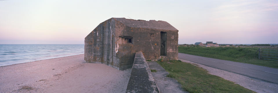A former German defense bunker sits along a stretch of coastline that was known as 'Utah Beach' during the D-Day Beach landings on April 30, 2019 in Audouville-la-Hubert, on the Normandy coast, France. (Photo: Dan Kitwood/Getty Images)