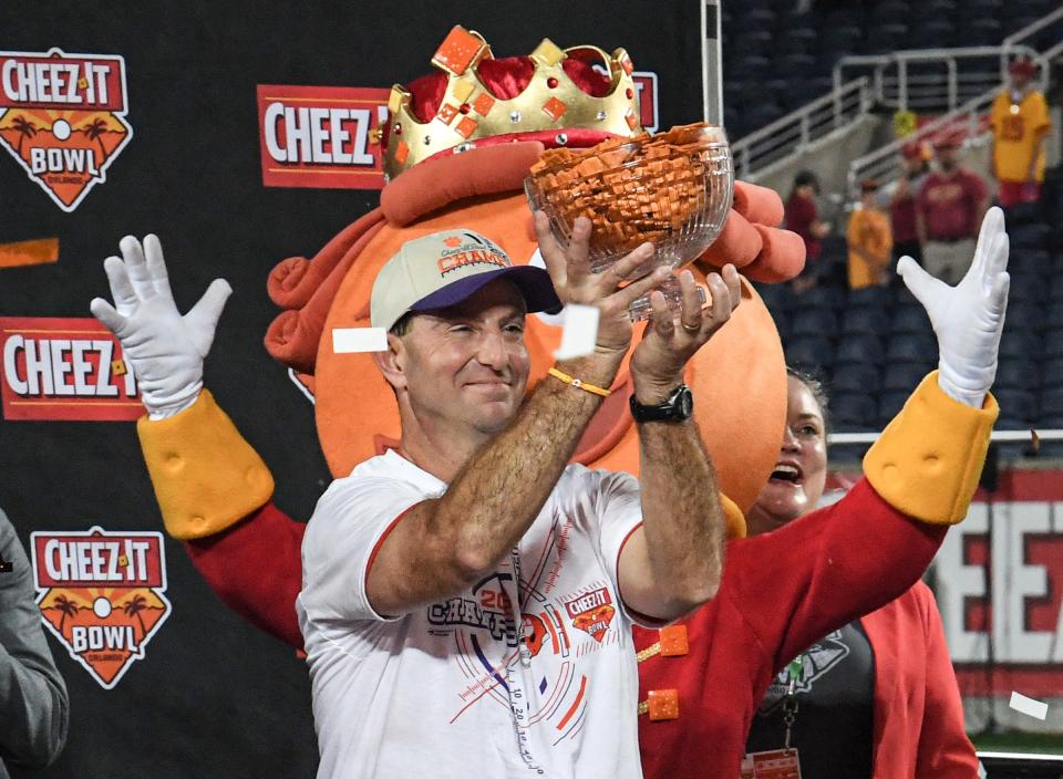 Clemson coach Dabo Swinney after the Tigers won the Cheez-It Bowl and finished the season with six straight victories.