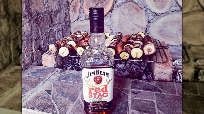 Jim Beam cherry whiskey bottle