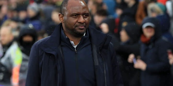 Patrick Vieira during the Premier League match between Crystal Palace and Manchester City at Selhurst Park, London, March 2023. Credit: Alamy
