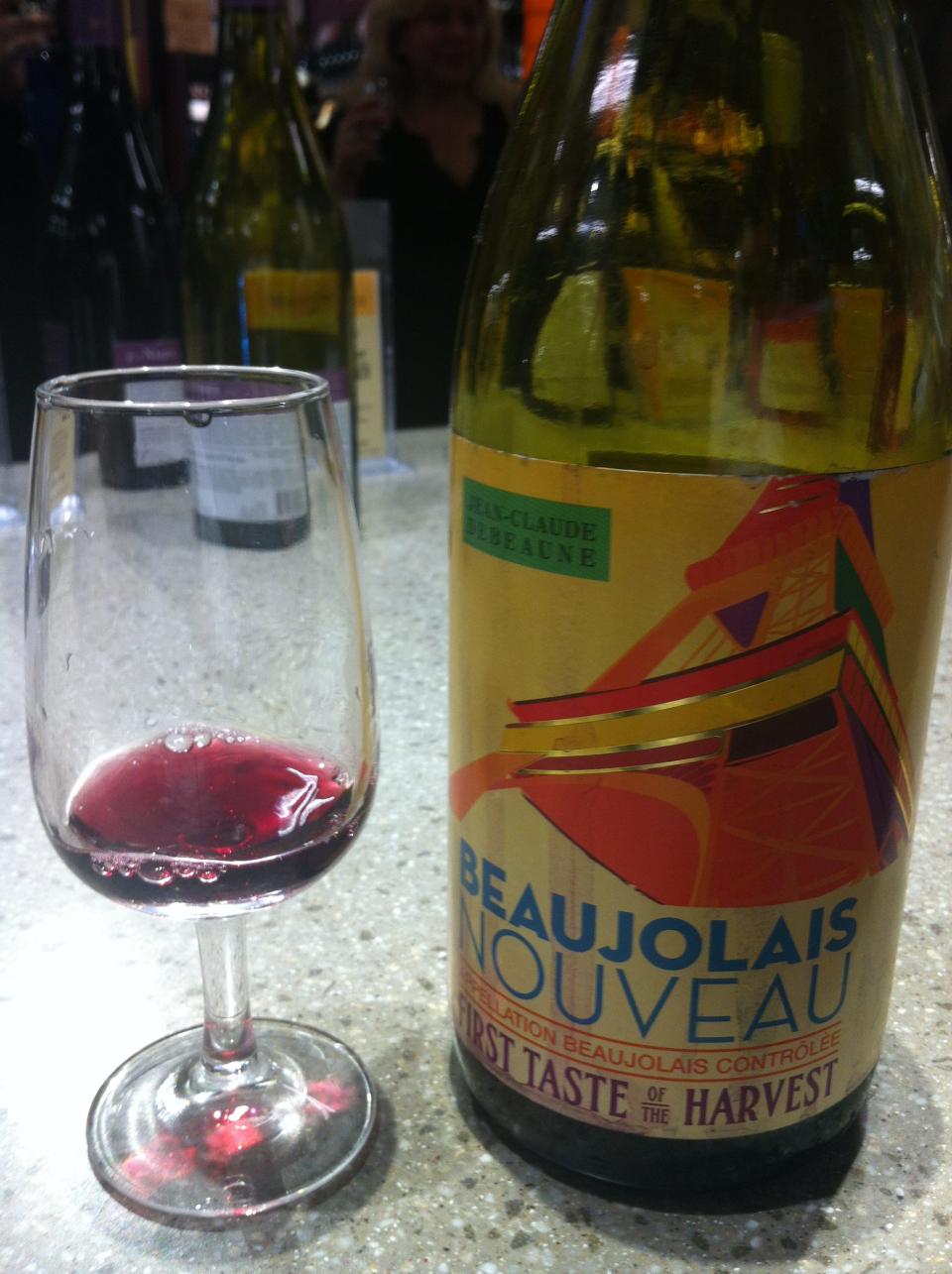 A bottle of Beaujolais Nouveau.