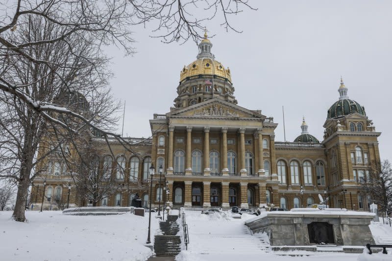 The Iowa State Capitol is surrounded with snow after Winter Storm Finn hit the Midwest US causing slippery roads and extensive power outages, in Des Moines, Iowa, on Wednesday, January 10, 2024. According to reports over 160 million people were under weather alerts as the storm moves east. Another blast of Arctic air is forecast to hit the country through the middle of the week. Photo by Tannen Maury/UPI