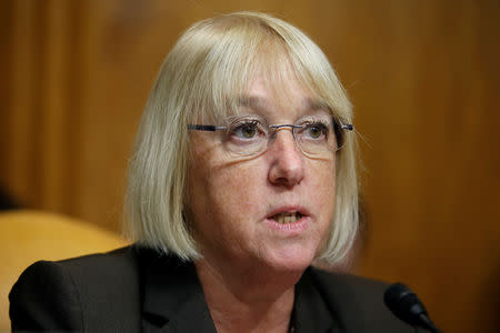 FILE PHOTO: Senator Patty Murray (D-WA) speaks during the Senate Budget Committee markup of the FY2018 Budget reconciliation legislation on Capitol Hill in Washington, U.S., November 28, 2017. REUTERS/Joshua Roberts/File Photo