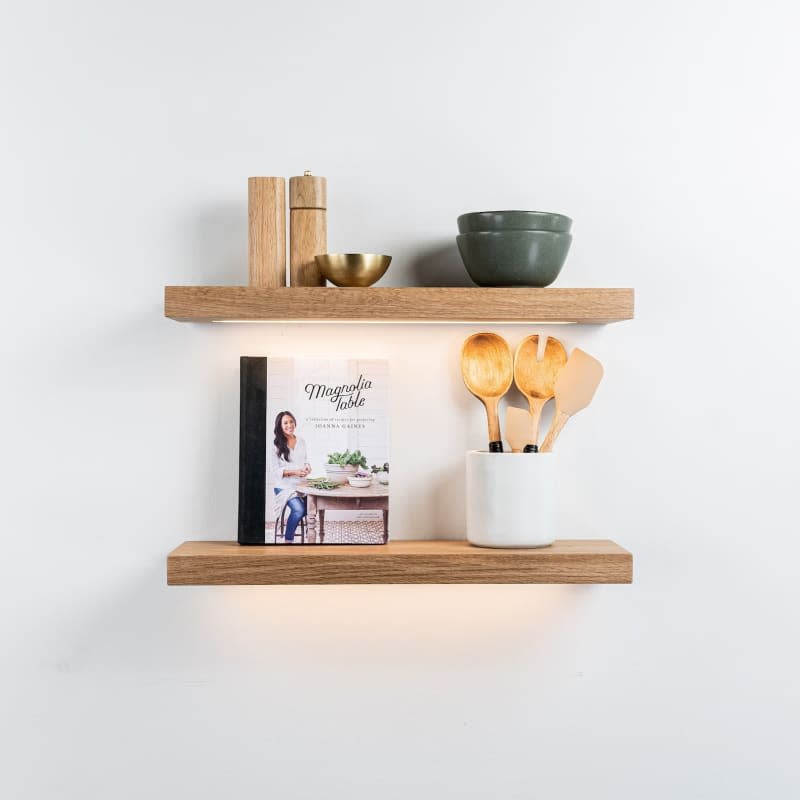 J Thomas Home White Oak LED Floating Shelf