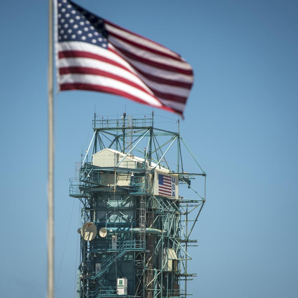 The upper levels of the launch gantry, surrounding the United Launch Alliance Delta II rocket with the Orbiting Carbon Observatory-2 (OCO-2) satellite onboard, are seen at Vandenberg Air Force Base, California in this June 29, 2014 handout photo by NASA. (REUTERS/Bill Ingalls/NASA/Handout via Reuters)