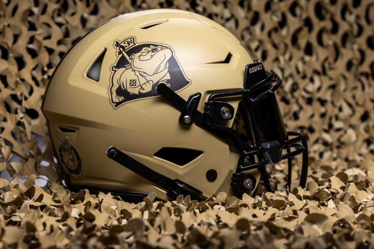 The special Army helmet to be used in the Navy game next month. Photo provided