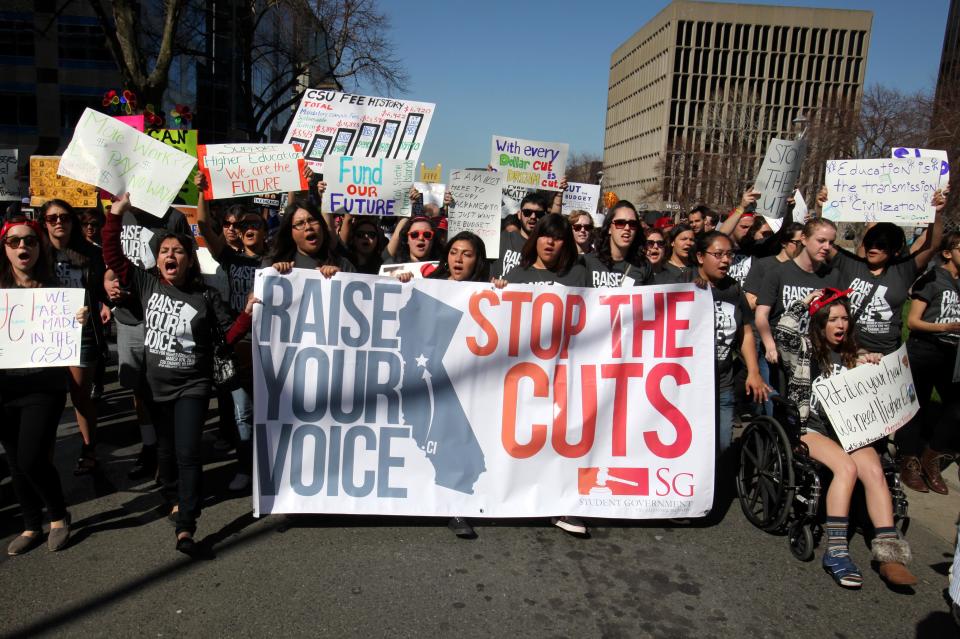 Students march in Sacramento, California, in 2012.