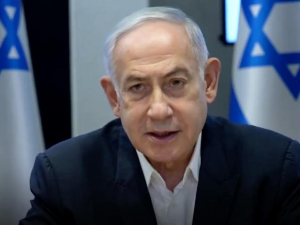 Israeli PM Benjamin Netanyahu releases a video statement after the exchange of missile attacks with Hezbollah in southern Lebanon (X / Benjamin Netanyahu)