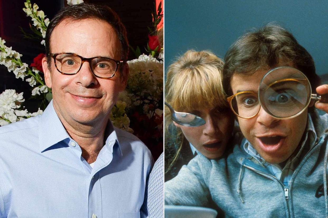 <p>George Pimentel/Getty Images; Disney/Kobal/Shutterstock</p> Rick Moranis in recent years and in 1989