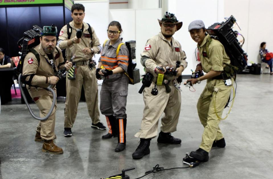 Ghostbusters cosplayers. (Photo: Sharlene Sankaran/ Yahoo Newsroom)