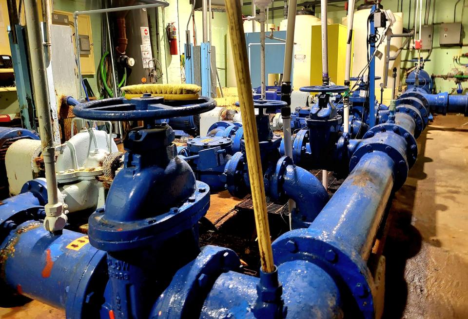 Water specialist Dave DeVlaminck said he hopes upgrades to Marine City's water plant will include installing variable speed controls on pumps, as pictured on Thursday, Sept. 28, 2023.