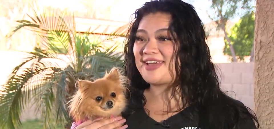 Daisy said she was “so happy” to have been reunited with her pooch after all these years (Fox 10)