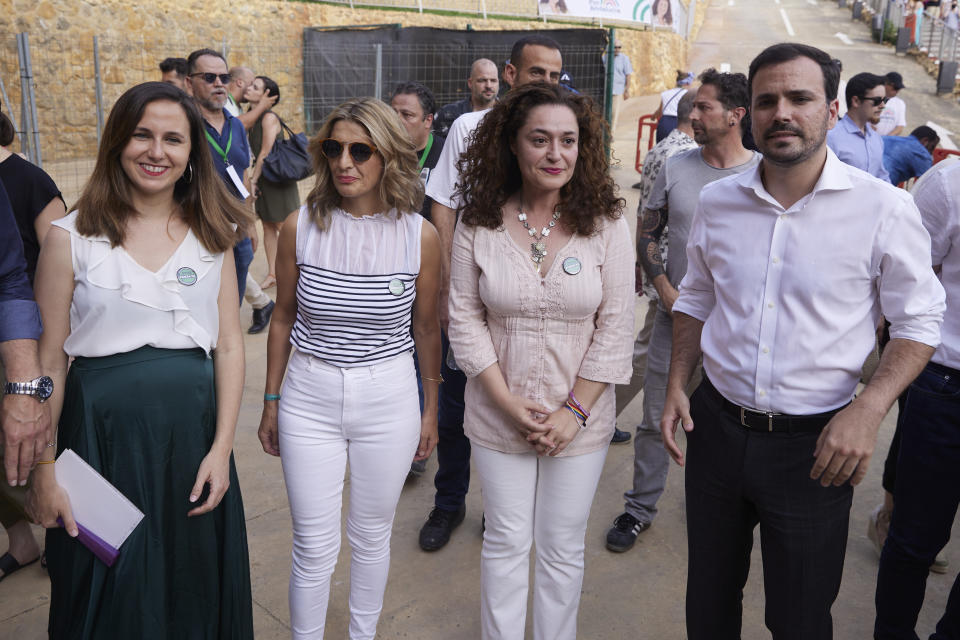 Ione Belarra, Yolanda Díaz o Alberto Garzón apoyaron a Nieto en la campaña. (Foto: Joaquin Corchero / Europa Press / Getty Images).