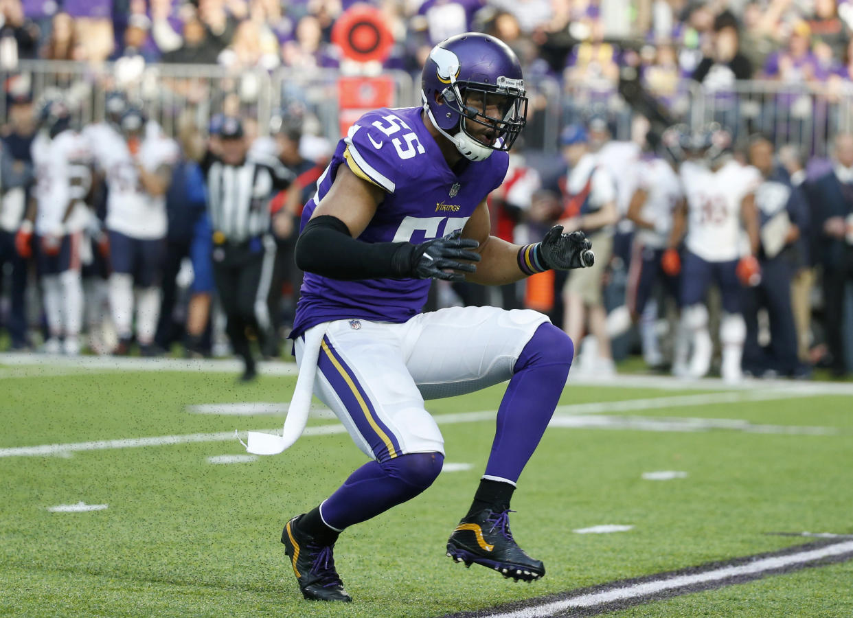 Minnesota Vikings outside linebacker Anthony Barr said he would join the Jets, but changed his mind. (AP)