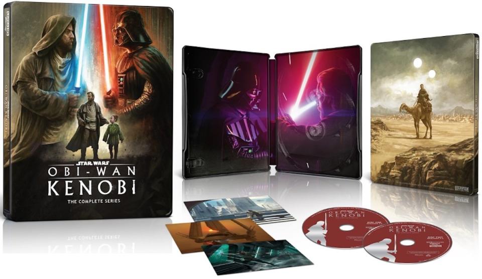 The Obi-Wan Kenobi steelbook opened and on fulld isplay