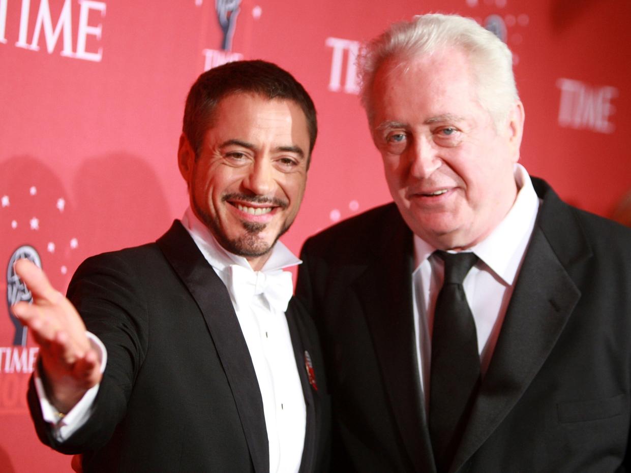 Actor Robert Downey Jr. and father Robert Downey Sr at TIME’s 100 Most Influential People Gala on 8 May 2008 in New York City (Stephen Lovekin/Getty Images)